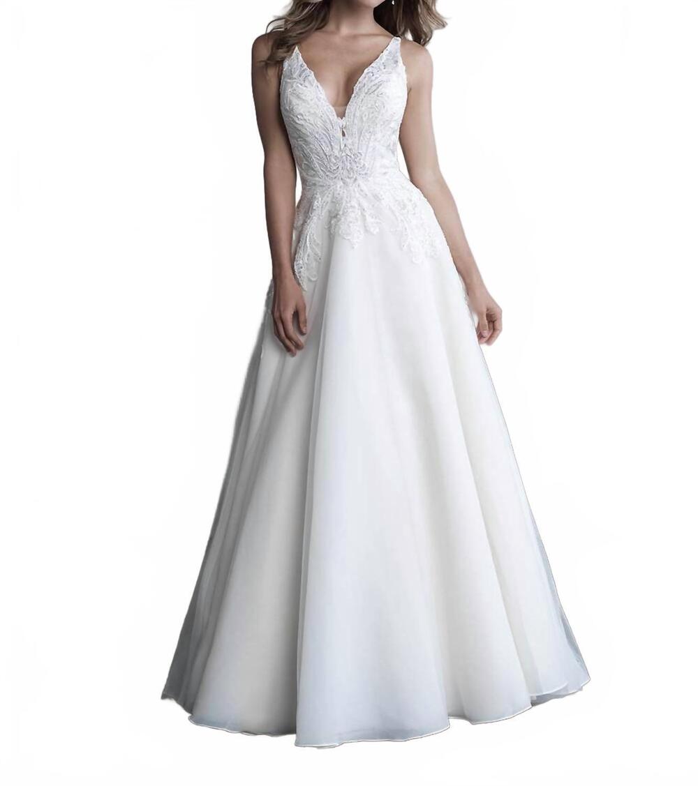 NEW ALLURE BRIDALS sleeveless wedding gown in ivory/nude